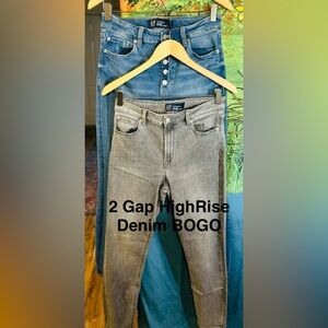 (2)GAP High-Rise Skinny Jeans — Blue and Gray BOGO Deal (2) Pairs